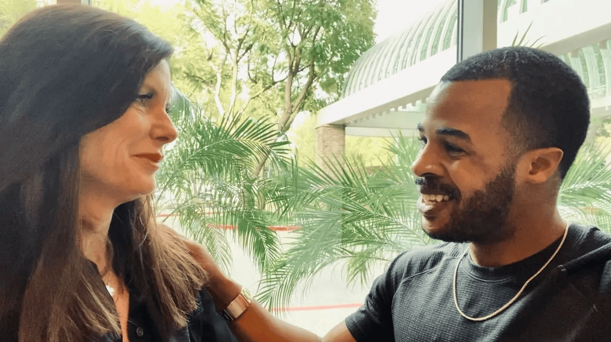 Sara Moses speaking With Elijah Bowie